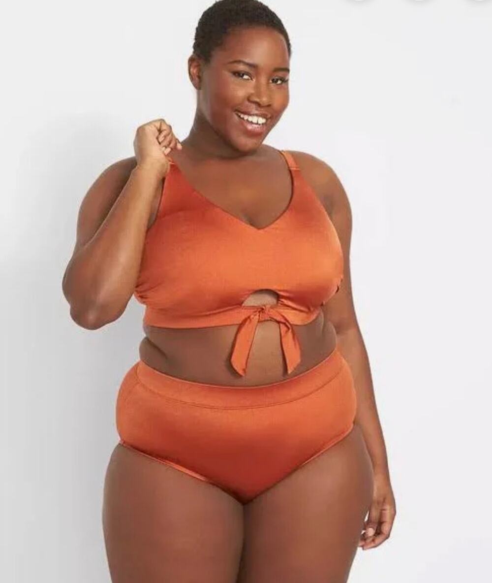 CACIQUE LANE BRYANT SWIM two piece metallic shimmer resortwear bikini 28